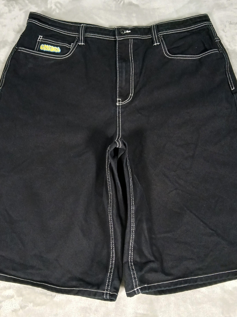 Empyre Black Denim Shorts 38 Baggy Skater Y2K Style Streetwear